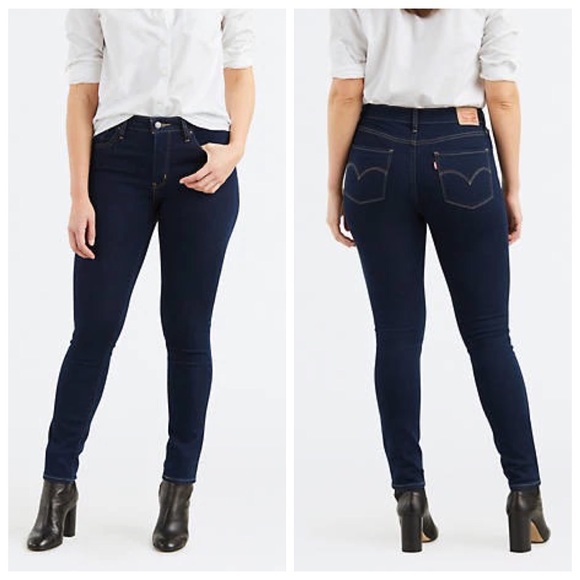 levi's 721 high rise skinny dark blue